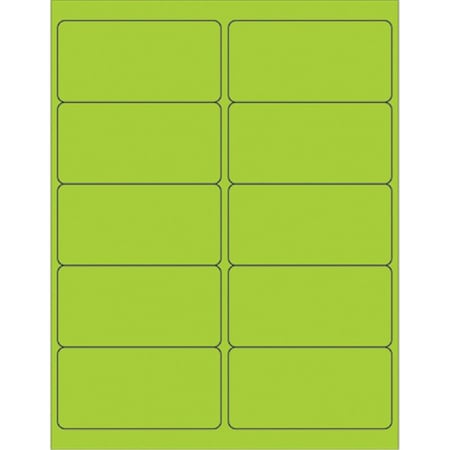 Officespace 4 x 2 in. Fluorescent Green Rectangle Laser Labels, 1000PK OF2536984